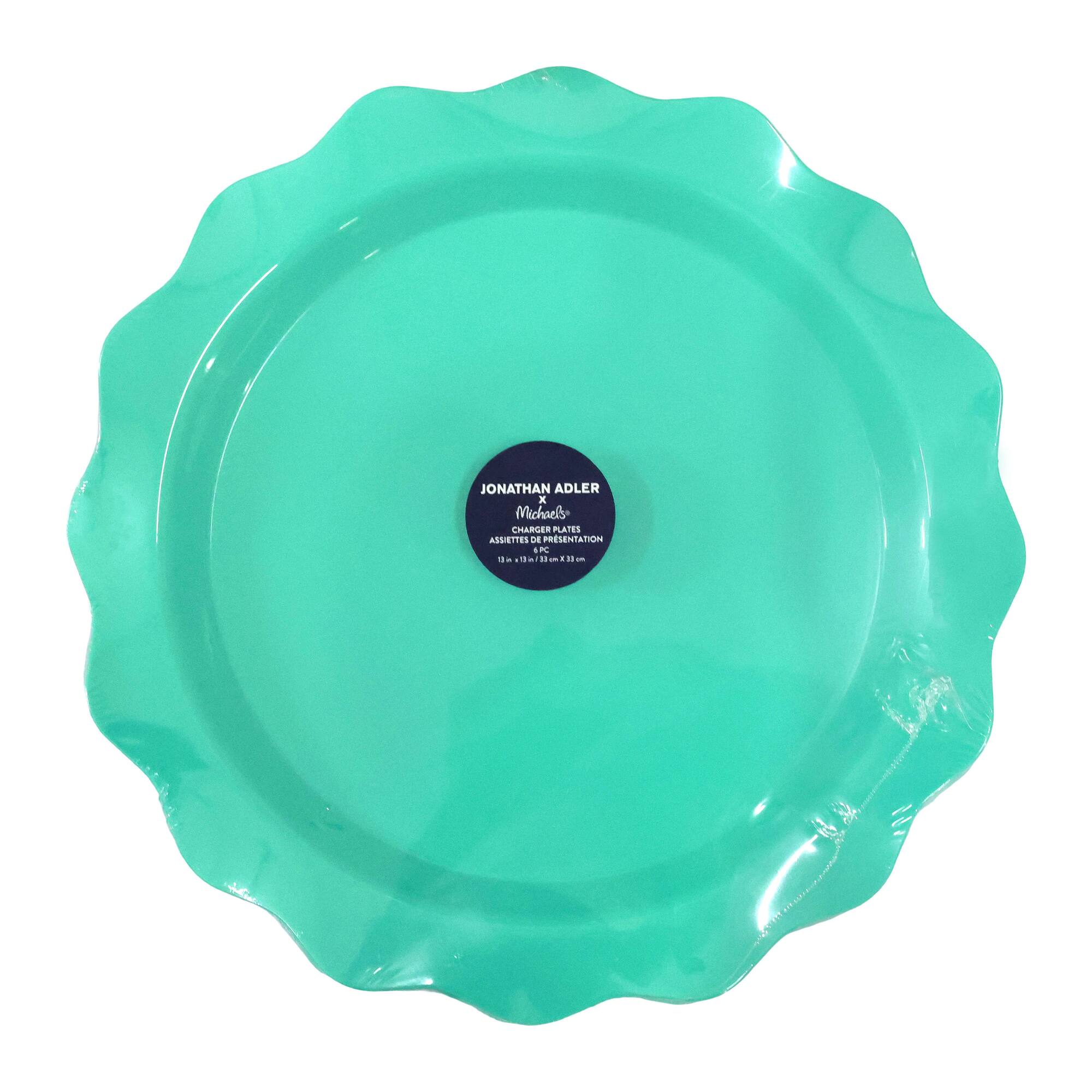 Jonathan Adler x Michaels 13" Teal Charger Plates, 6ct.